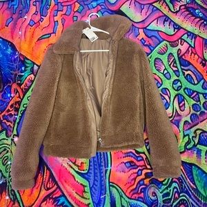 Fuzzy brown jacket